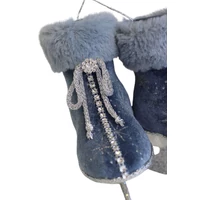 Jégkék karácsonyi korcsolya dekoráció (18 cm)