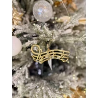 Arany karácsonyi dísz kottajegyzet (14 cm)