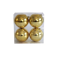 Arany műanyag karácsonyi gömbök (10 cm) 4db