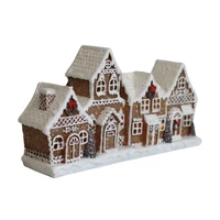 Megvilágított mézeskalács falu (24 cm)