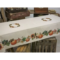 Őszi tök mintás, napraforgós - Asztalterítő L-ES (137 cm x 180 cm)