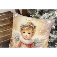 Angyalkás (szembe néző) - Díszpárna huzat (45 cm x 45 cm)