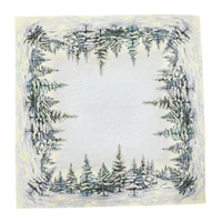 Havas fenyőerdő - Asztalközép (96 cm x 100 cm) | ezüst lurex