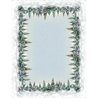 Havas fenyőerdő - Asztalterítő L-ES (137 cm x 180 cm) | ezüst lurex