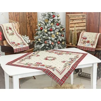 Ünnepi sütis - Asztalközép (96 cm x 100 cm) | ezüst lurex