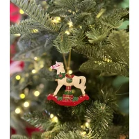 Hagyományos karácsonyi dísz hintaló (7 cm)