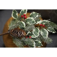 Zöld fagyos magyal és lucfenyő ág (42 cm)