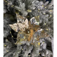 Arany mikulásvirág csipesszel (22 cm)