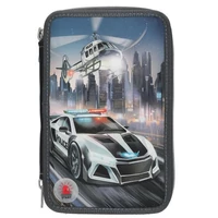 Monster Cars 3 Emeletes Töltött Tolltartó LED rendőrautó