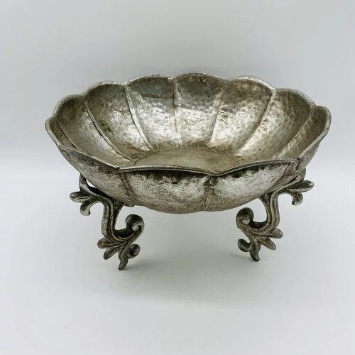 Antik fém tál (27,5 cm x 27,5 cm x 17 cm)