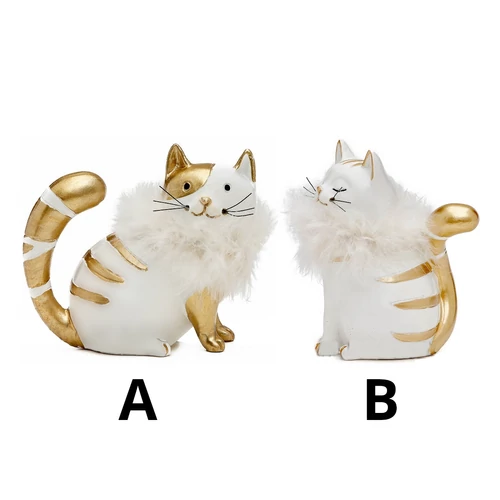 Cica fehér - arany (12 cm ) TÖBBFÉLE