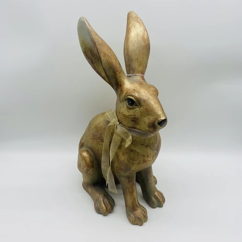 Bronz-arany nyúl masnival (40 cm x 26 cm x 18 cm)