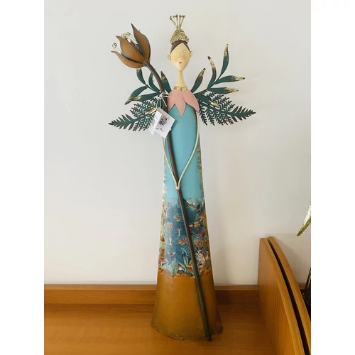 LED-es fém angyal (77 cm x 34,5 cm x 10 cm)