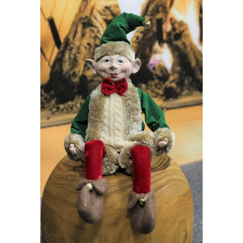 Hagyományos zöldespiros karácsonyi manó (40 cm)