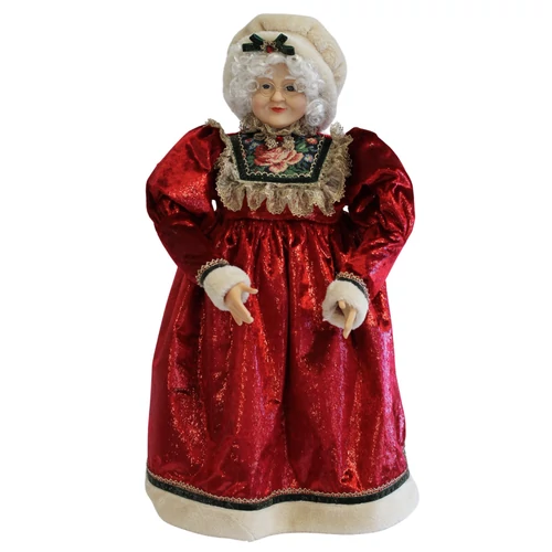 Piros karácsonyi dekoráció, Mikulás asszony (64 cm)