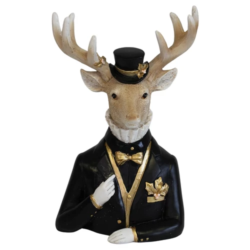 Fekete és arany szarvas Elegance (23 cm)