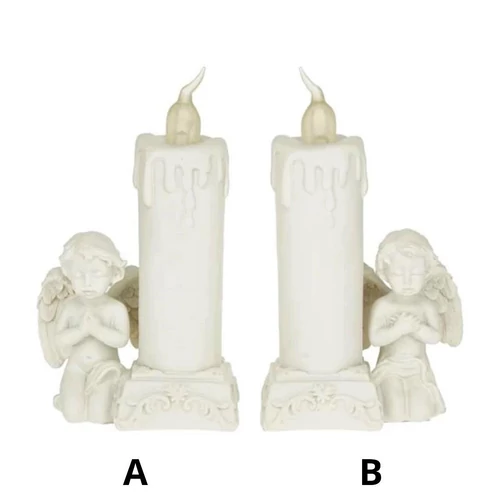 Gyertya angyallal LED-es (9,3 cm x 5 cm x 13 cm)  TÖBBFÉLE