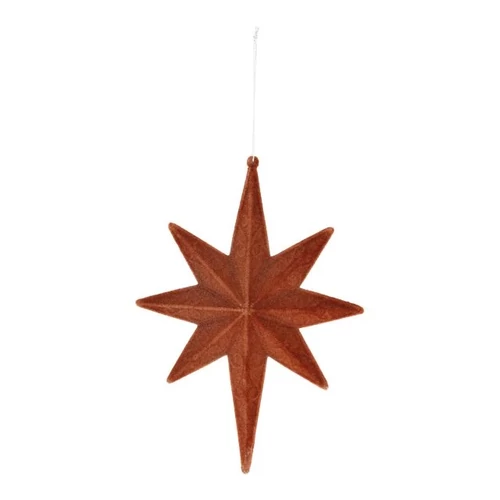 Karácsonyi díszek flokkolt, akasztós (BARNA) 