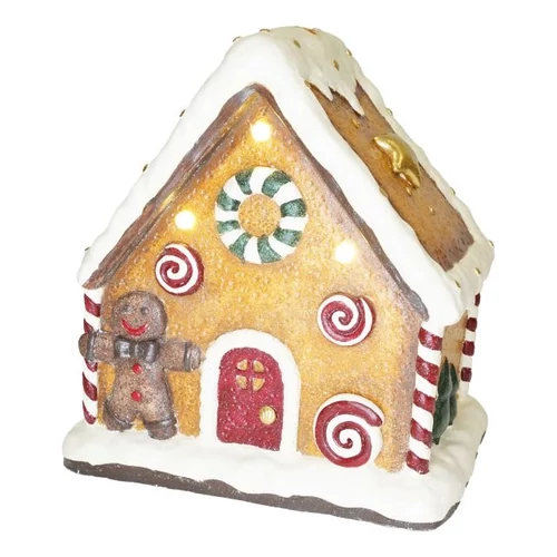 Mézeskalács ház LED-es (37 cm x 26 cm x 40,5 cm)