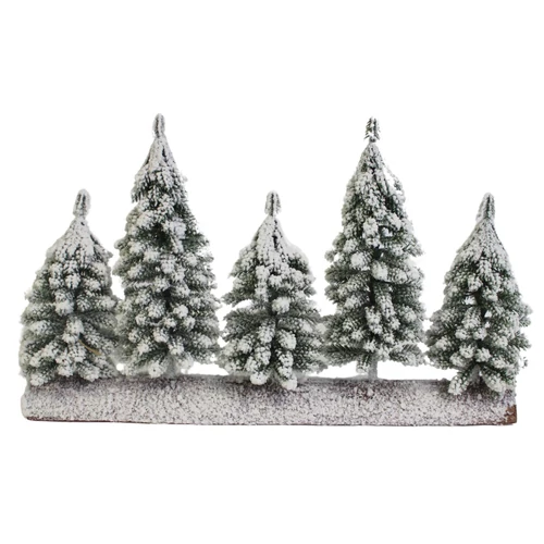 Dekoratív havas fácskák fatönkön (40 cm)