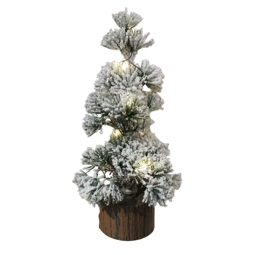 Dekoratív havas fenyő LED-del (28 cm)
