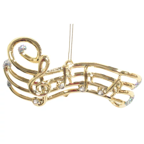 Arany karácsonyi dísz kottajegyzet (14 cm)