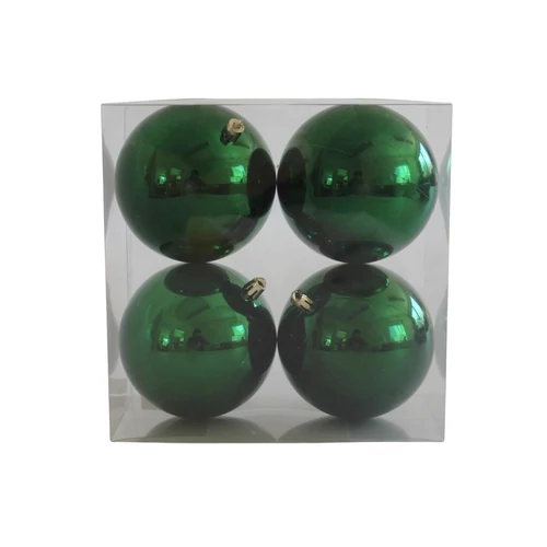 Zöld műanyag karácsonyi gömbök (10 cm) 4db