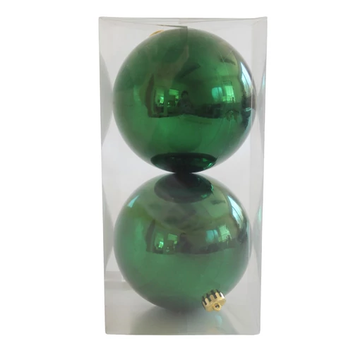 Zöld műanyag karácsonyi gömbök (15 cm) 2db