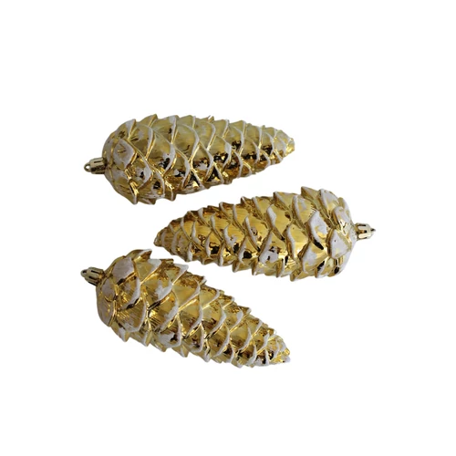 Arany karácsonyi díszek fenyőtobozok (14 cm) 3db 