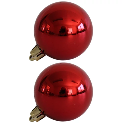 Piros műanyag karácsonyi gömbök (20 cm) 2db
