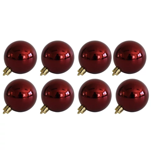 Burgundi műanyag karácsonyi gömbök (8 cm) 8db