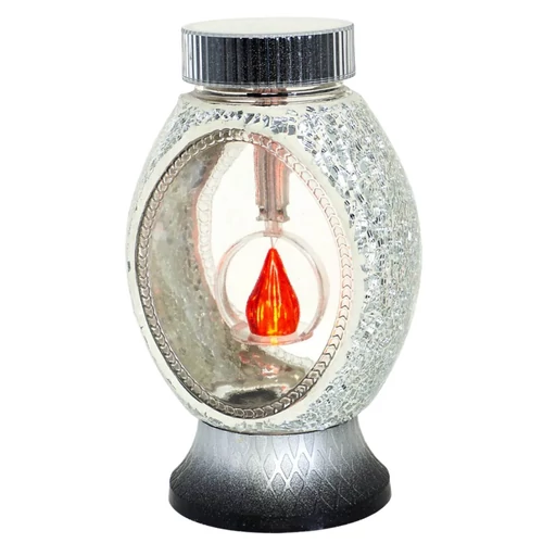 Ezüst szolár mécses sírra (24 cm)