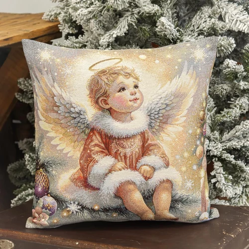 Angyalkás (felfelé néző) - Díszpárna huzat (45 cm x 45 cm)