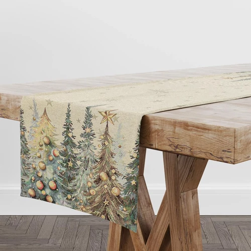 Csillogó erdő - Extra nagy futó (44 cm x 180 cm) | arany lurex