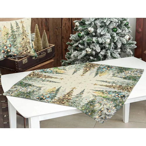 Csillogó erdő - Asztalközép (96 cm x 100 cm) | arany lurex