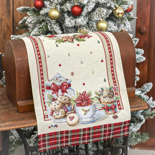 Ünnepi sütis - Nagy futó (44 cm x 140 cm) | ezüst lurex