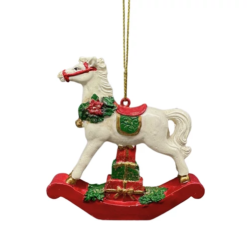 Hagyományos karácsonyi dísz hintaló (7 cm)