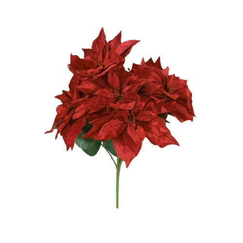 Piros mikulásvirág csokor (65 cm)