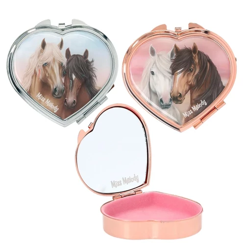 Miss Melody Szív alakú ékszerdobozka, tükörrel (TÖBBFÉLE)