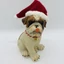 Mikulás sapkás kutya (15 cm) 